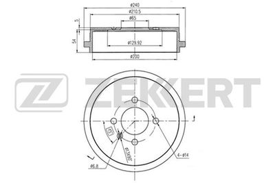 BS5102 ZEKKERT Тормозной барабан