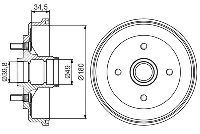 0986477239 BOSCH Тормозной барабан