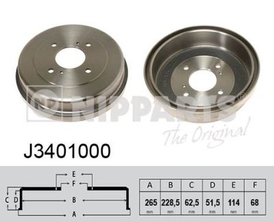 J3401000 NIPPARTS Тормозной барабан