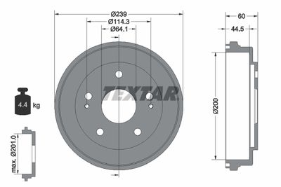 94031700 TEXTAR Тормозной барабан