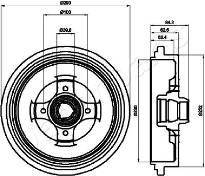 TA0913 JAPANPARTS Тормозной барабан