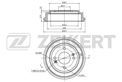 BS5228 ZEKKERT Тормозной барабан