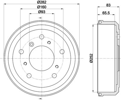 8DT355301651 HELLA PAGID Тормозной барабан