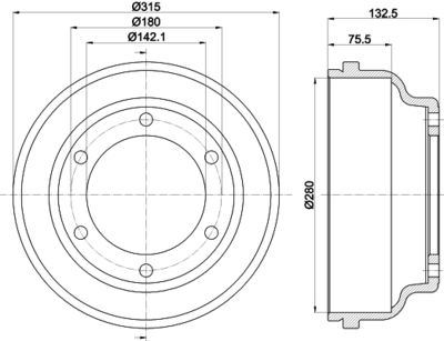 8DT355300471 HELLA PAGID Тормозной барабан