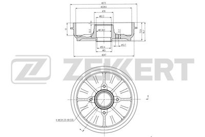 BS6267 ZEKKERT Тормозной барабан