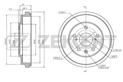 BS6461 ZEKKERT Тормозной барабан