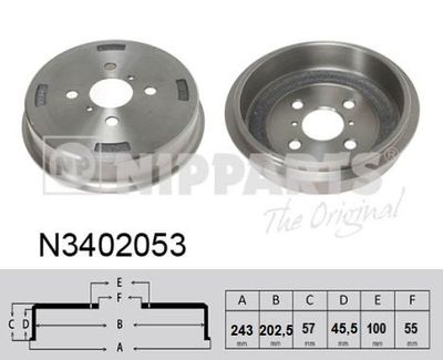 N3402053 NIPPARTS Тормозной барабан