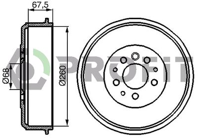 50200100 PROFIT Тормозной барабан