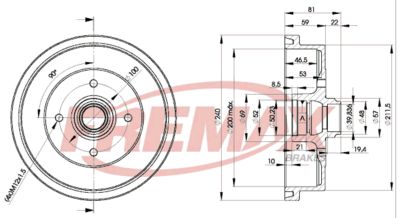 BD1512 FREMAX Тормозной барабан