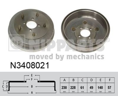 N3408021 NIPPARTS Тормозной барабан