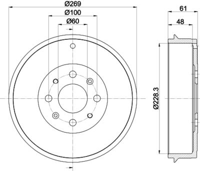 8DT355300651 HELLA PAGID Тормозной барабан