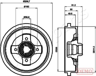 TA0909C JAPANPARTS Тормозной барабан