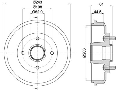 8DT355300261 HELLA PAGID Тормозной барабан