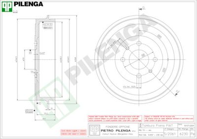 6230 PILENGA Тормозной барабан