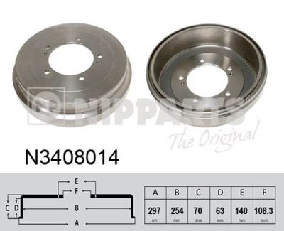 N3408014 NIPPARTS Тормозной барабан