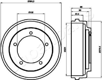 TA0316 JAPANPARTS Тормозной барабан