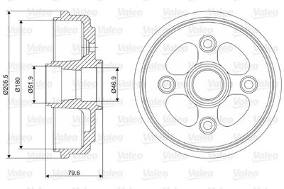 237067 VALEO Тормозной барабан