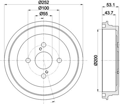 8DT355301901 HELLA Тормозной барабан