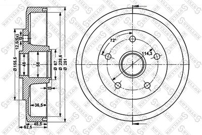 60253210SX STELLOX Тормозной барабан