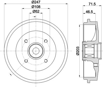 8DT355302781 HELLA PAGID Тормозной барабан