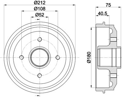 8DT355301311 HELLA PAGID Тормозной барабан