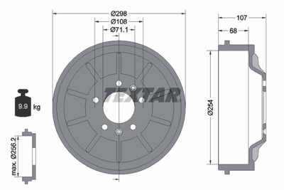 94032900 TEXTAR Тормозной барабан