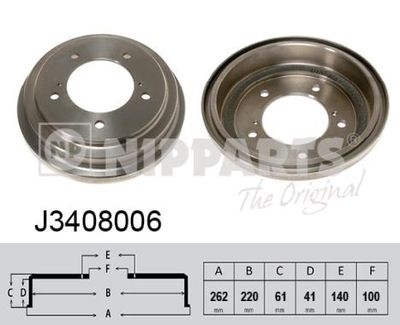 J3408006 NIPPARTS Тормозной барабан