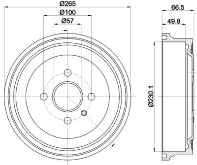 8DT355301201 HELLA Тормозной барабан