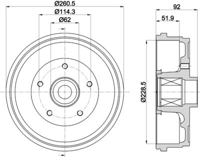 8DT355303401 HELLA Тормозной барабан