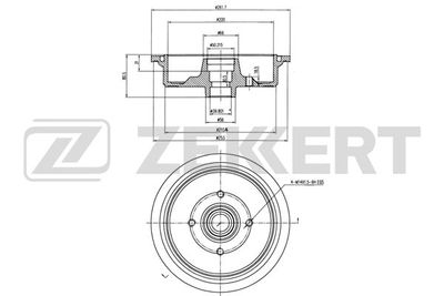 BS5065 ZEKKERT Тормозной барабан