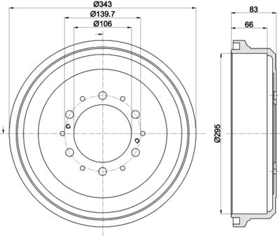 MBD084 MINTEX Тормозной барабан