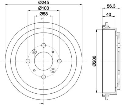 8DT355300571 HELLA PAGID Тормозной барабан