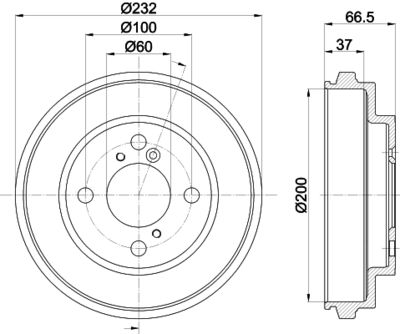 8DT355303051 HELLA Тормозной барабан