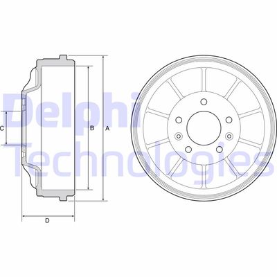 BF562 DELPHI Тормозной барабан