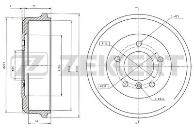 BS5520 ZEKKERT Тормозной барабан