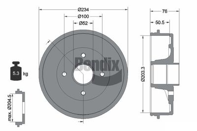 BDM1071 BENDIX Braking Тормозной барабан