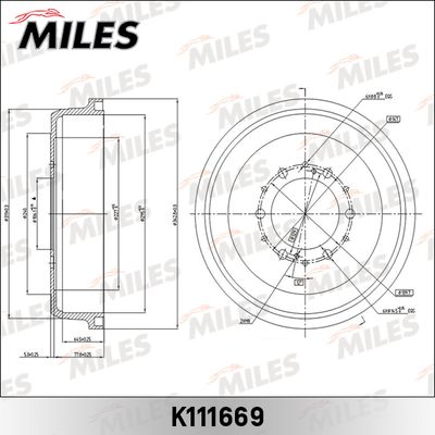 K111669 MILES Тормозной барабан