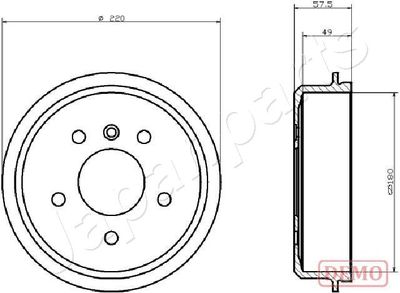 TA0500C JAPANPARTS Тормозной барабан