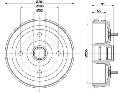 8DT355300891 HELLA Тормозной барабан