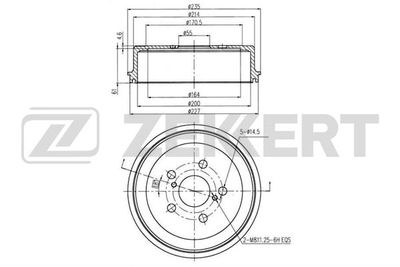 BS5122 ZEKKERT Тормозной барабан