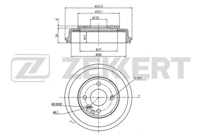 BS6328 ZEKKERT Тормозной барабан