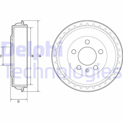 BF563 DELPHI Тормозной барабан