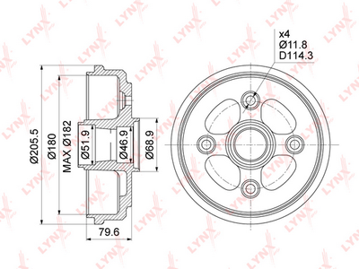 BM1017 LYNXauto Тормозной барабан