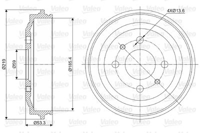 237024 VALEO Тормозной барабан