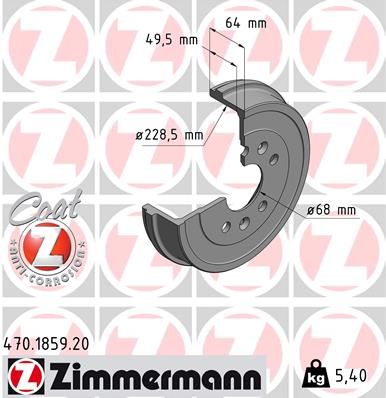 470185920 ZIMMERMANN Тормозной барабан