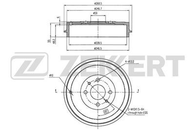 BS5573 ZEKKERT Тормозной барабан