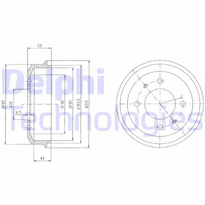 BF435 DELPHI Тормозной барабан
