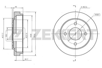 BS5572 ZEKKERT Тормозной барабан