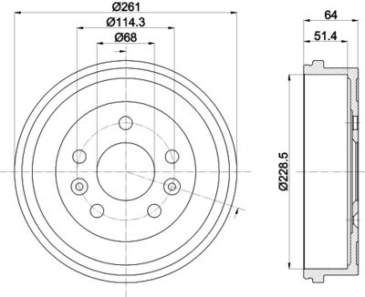 8DT355303151 HELLA Тормозной барабан