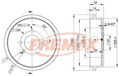 BD9615 FREMAX Тормозной барабан